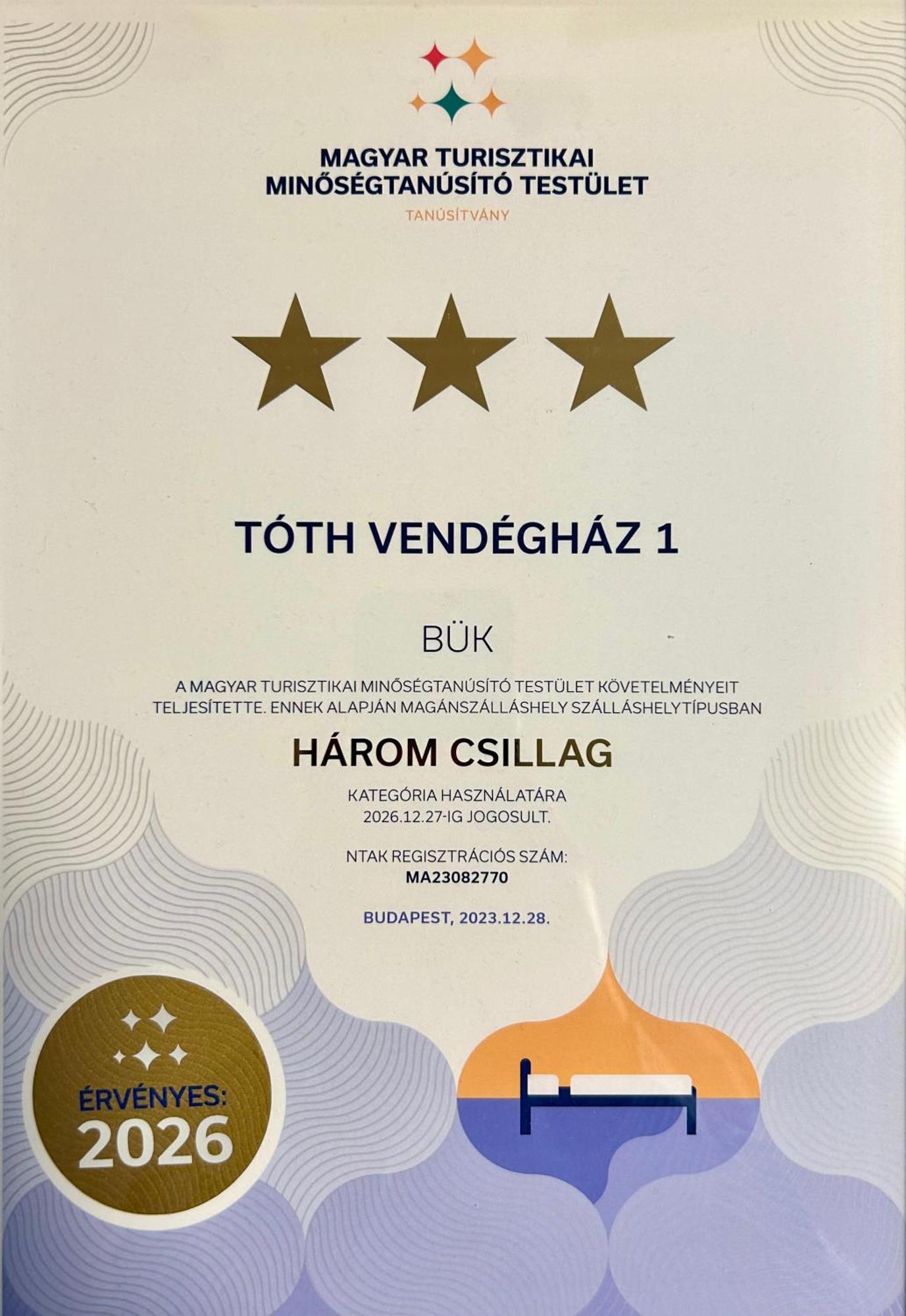 Toth Vendeghaz Hotel Bük Екстериор снимка